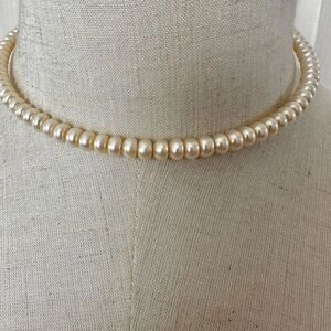 Faux pearl wrap around choker necklace